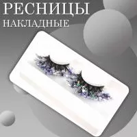 Ресницы накладные с блестками Васильковые